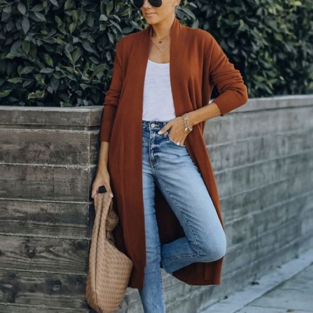 Forever 21 Ribbed Open Front Cardigan